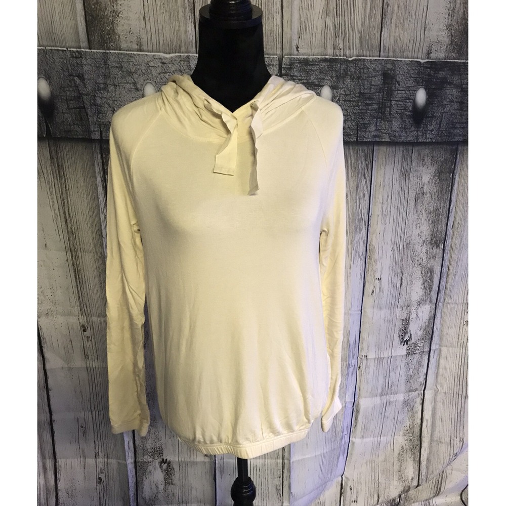 Daily Ritual Supersoft Terry Hoodie Women's Small Cream Gathered Waist LS